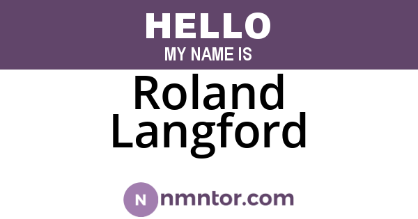 Roland Langford