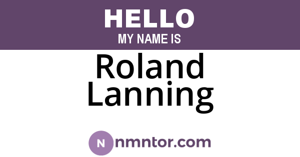 Roland Lanning