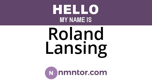 Roland Lansing