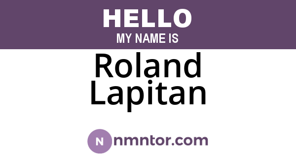 Roland Lapitan