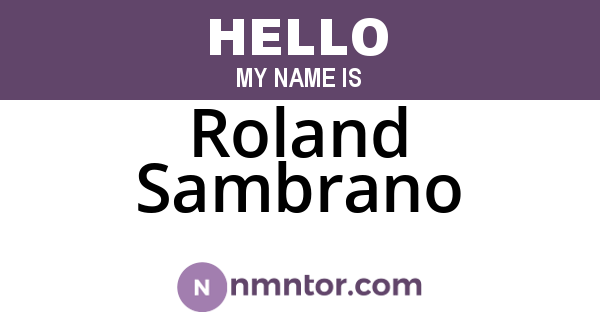Roland Sambrano