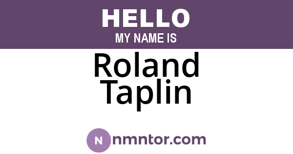 Roland Taplin