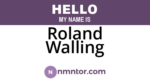 Roland Walling