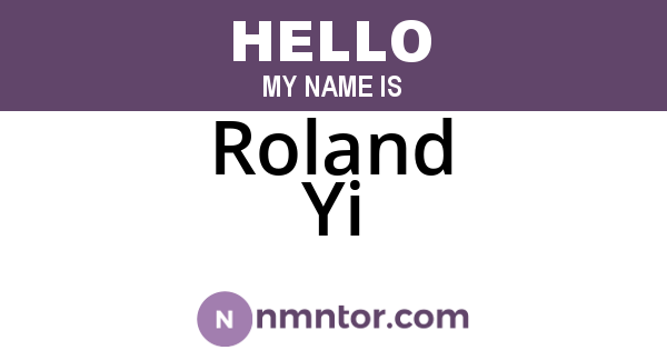 Roland Yi