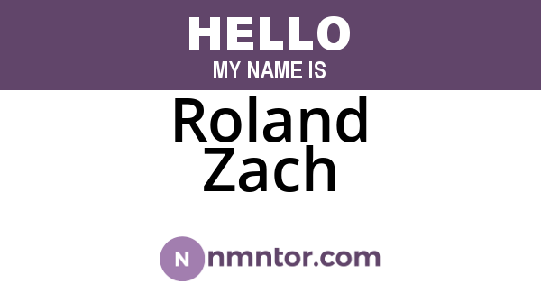 Roland Zach