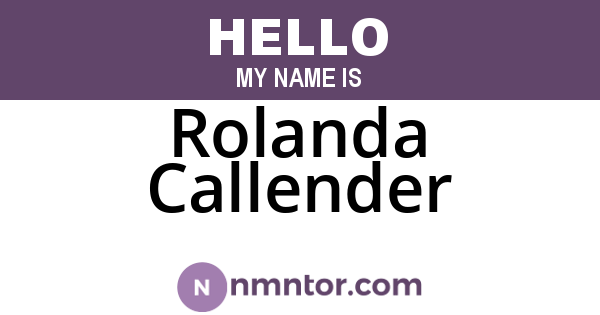 Rolanda Callender