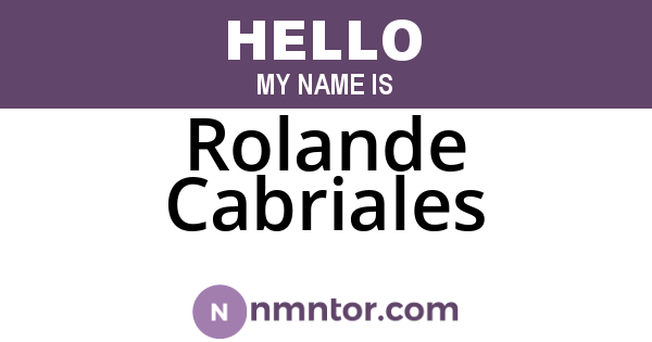 Rolande Cabriales