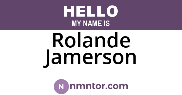 Rolande Jamerson
