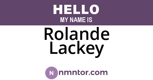 Rolande Lackey