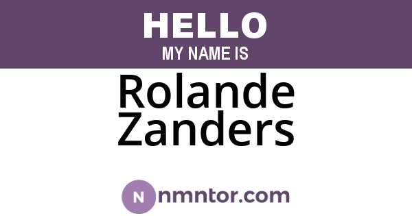 Rolande Zanders