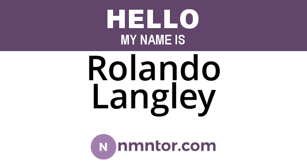 Rolando Langley