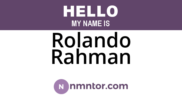 Rolando Rahman