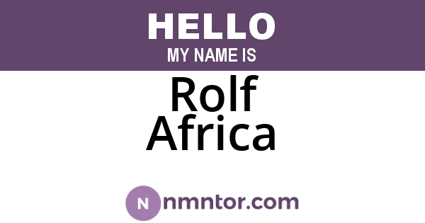 Rolf Africa