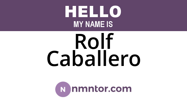 Rolf Caballero