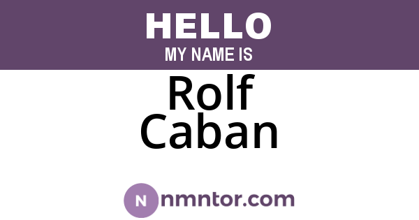 Rolf Caban