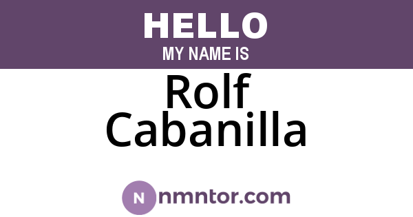 Rolf Cabanilla
