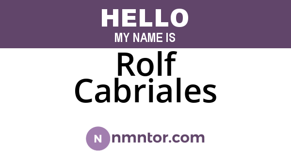Rolf Cabriales