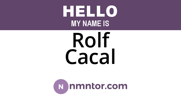 Rolf Cacal