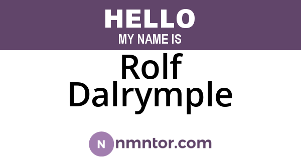 Rolf Dalrymple