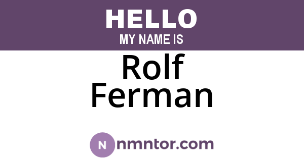 Rolf Ferman