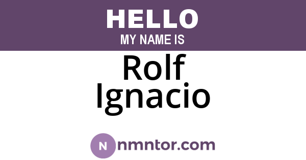 Rolf Ignacio