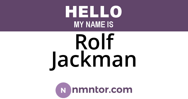 Rolf Jackman