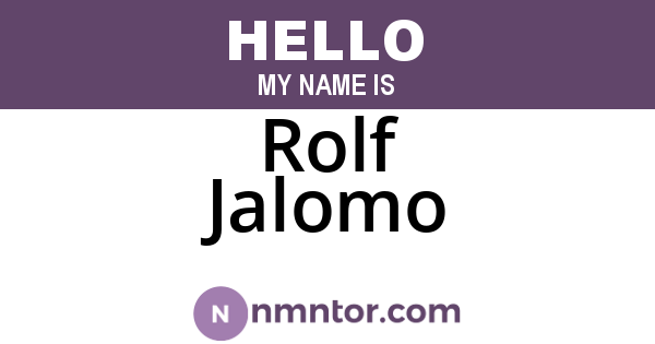 Rolf Jalomo