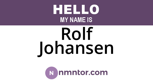 Rolf Johansen