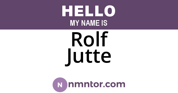 Rolf Jutte