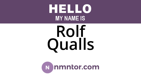 Rolf Qualls