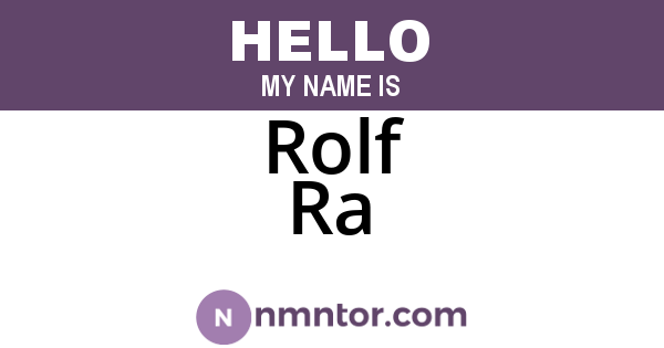 Rolf Ra