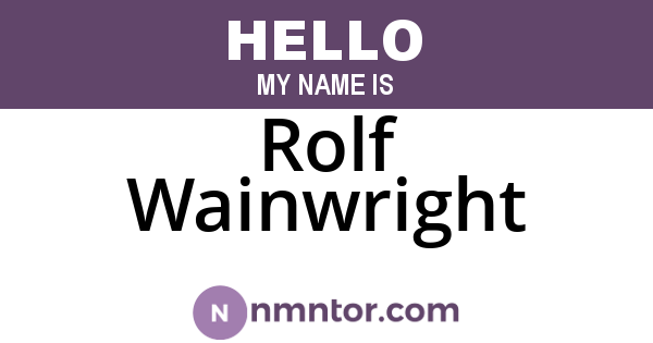 Rolf Wainwright