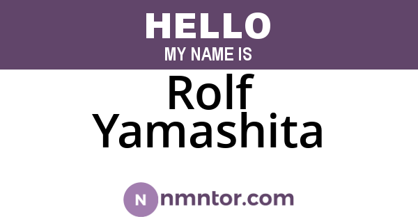Rolf Yamashita