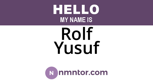 Rolf Yusuf