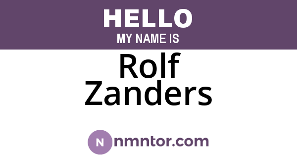 Rolf Zanders