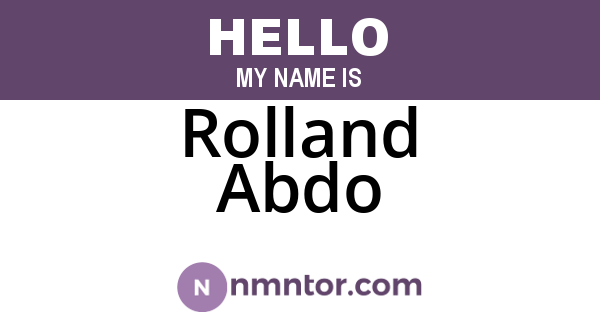 Rolland Abdo