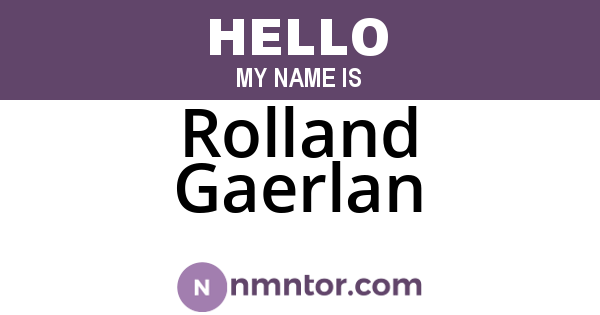 Rolland Gaerlan