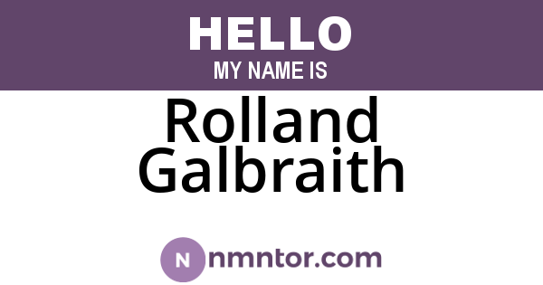 Rolland Galbraith