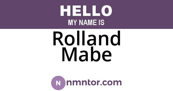 Rolland Mabe