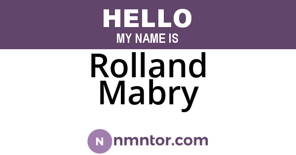 Rolland Mabry