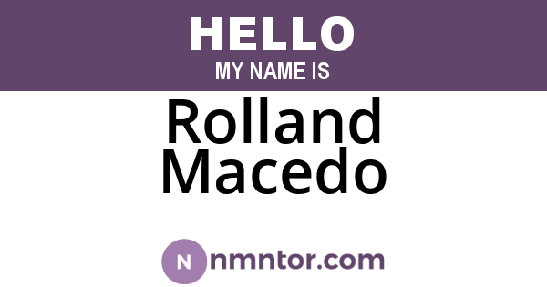 Rolland Macedo