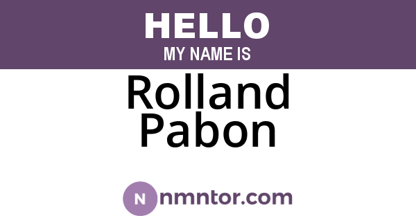 Rolland Pabon