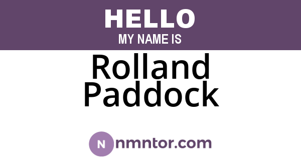 Rolland Paddock