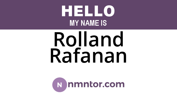 Rolland Rafanan