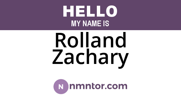 Rolland Zachary