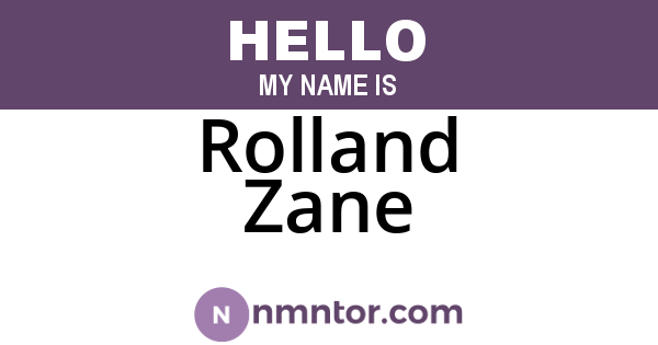Rolland Zane