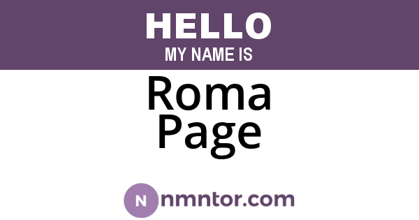 Roma Page