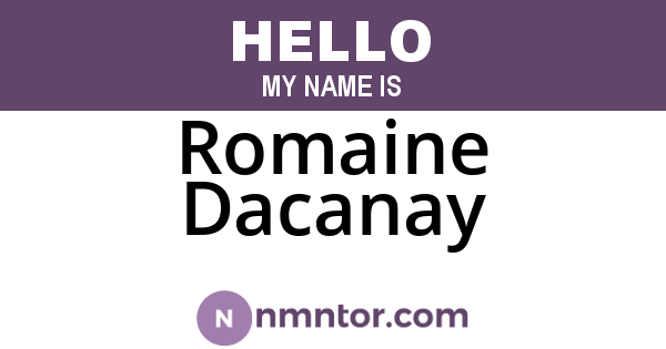 Romaine Dacanay