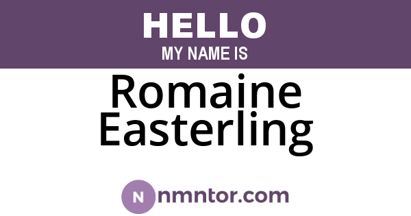 Romaine Easterling
