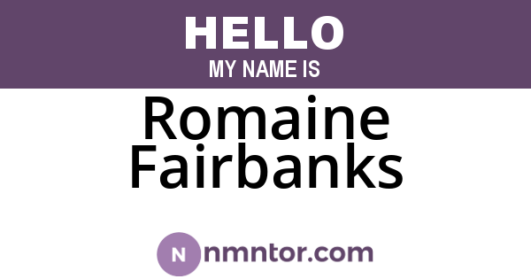 Romaine Fairbanks